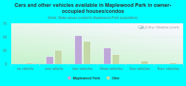 Cars and other vehicles available in Maplewood Park in owner-occupied houses/condos