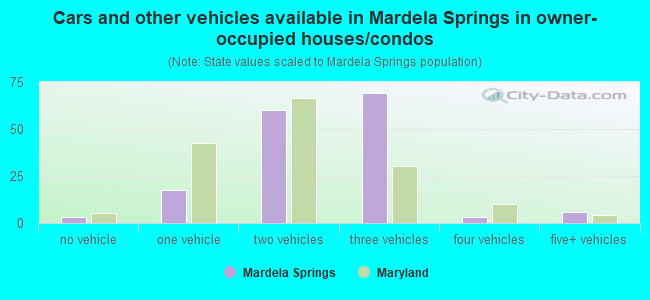Cars and other vehicles available in Mardela Springs in owner-occupied houses/condos