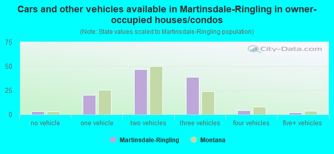 Cars and other vehicles available in Martinsdale-Ringling in owner-occupied houses/condos