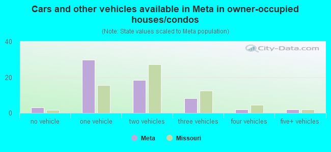 Cars and other vehicles available in Meta in owner-occupied houses/condos