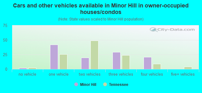 Cars and other vehicles available in Minor Hill in owner-occupied houses/condos
