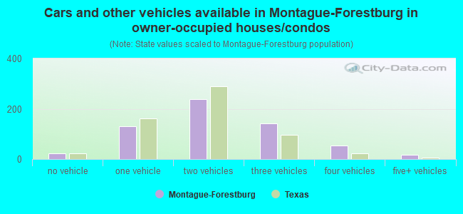 Cars and other vehicles available in Montague-Forestburg in owner-occupied houses/condos