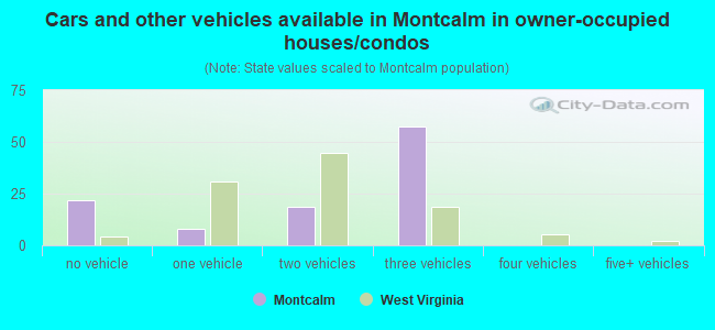 Cars and other vehicles available in Montcalm in owner-occupied houses/condos