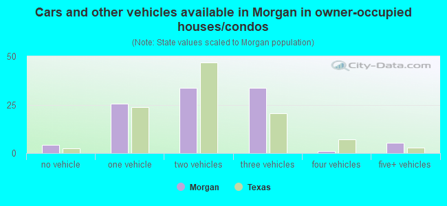 Cars and other vehicles available in Morgan in owner-occupied houses/condos