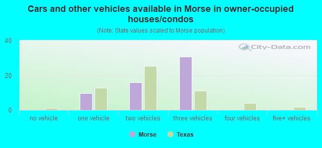 Cars and other vehicles available in Morse in owner-occupied houses/condos