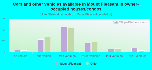 Cars and other vehicles available in Mount Pleasant in owner-occupied houses/condos