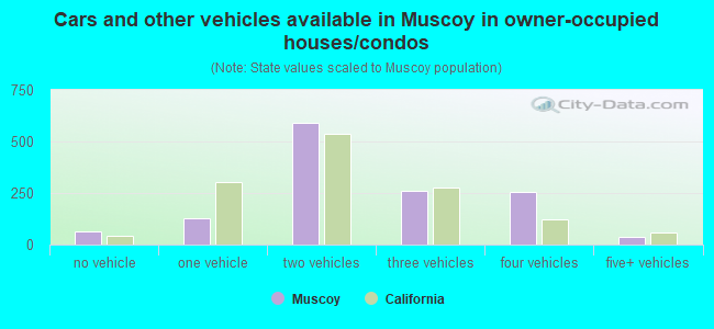 Cars and other vehicles available in Muscoy in owner-occupied houses/condos