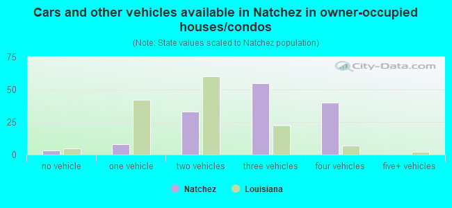 Cars and other vehicles available in Natchez in owner-occupied houses/condos