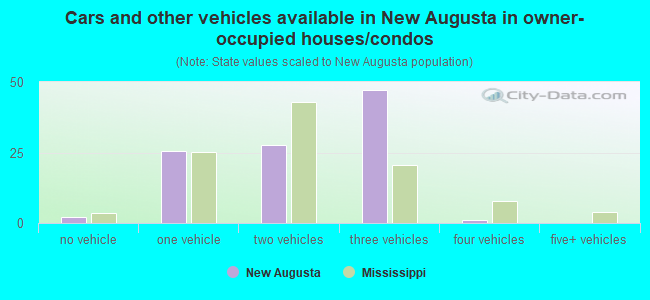 Cars and other vehicles available in New Augusta in owner-occupied houses/condos