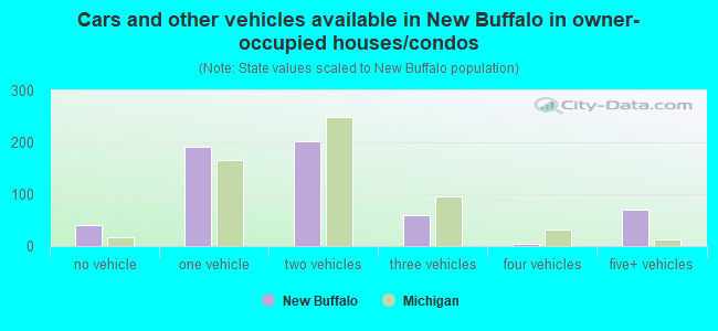 Cars and other vehicles available in New Buffalo in owner-occupied houses/condos