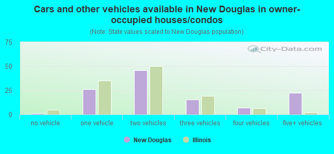 Cars and other vehicles available in New Douglas in owner-occupied houses/condos