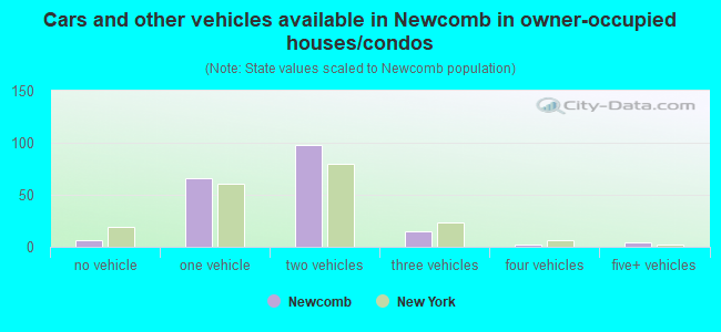 Cars and other vehicles available in Newcomb in owner-occupied houses/condos