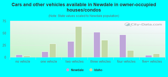 Cars and other vehicles available in Newdale in owner-occupied houses/condos