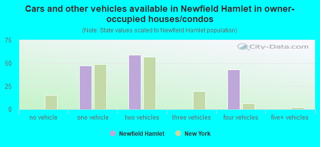 Cars and other vehicles available in Newfield Hamlet in owner-occupied houses/condos