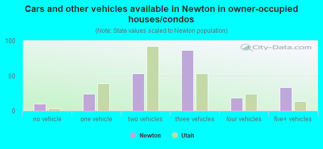 Cars and other vehicles available in Newton in owner-occupied houses/condos