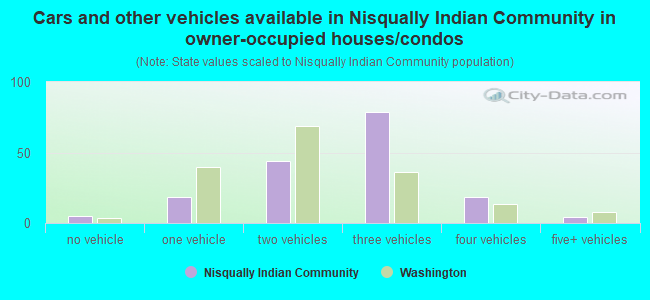 Cars and other vehicles available in Nisqually Indian Community in owner-occupied houses/condos