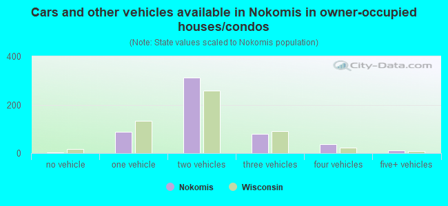 Cars and other vehicles available in Nokomis in owner-occupied houses/condos