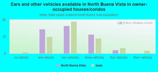 Cars and other vehicles available in North Buena Vista in owner-occupied houses/condos