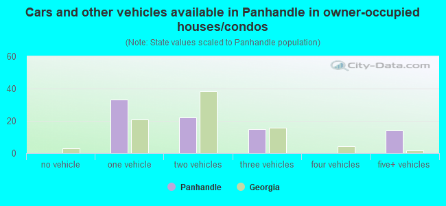 Cars and other vehicles available in Panhandle in owner-occupied houses/condos