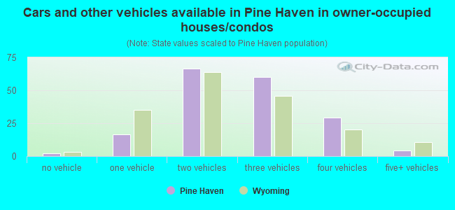 Cars and other vehicles available in Pine Haven in owner-occupied houses/condos