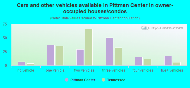 Cars and other vehicles available in Pittman Center in owner-occupied houses/condos