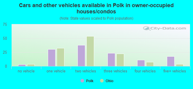 Cars and other vehicles available in Polk in owner-occupied houses/condos