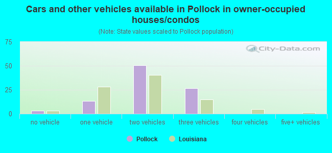 Cars and other vehicles available in Pollock in owner-occupied houses/condos