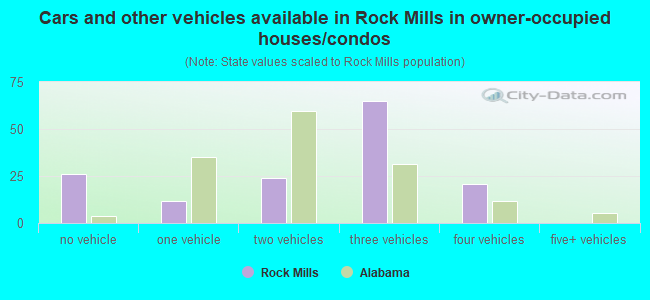 Cars and other vehicles available in Rock Mills in owner-occupied houses/condos