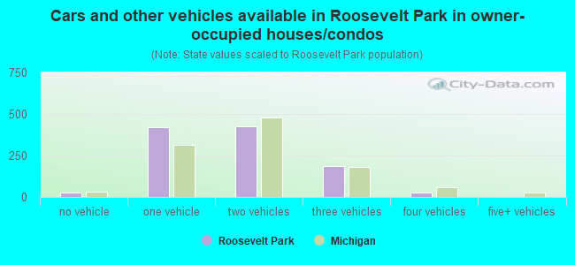 Cars and other vehicles available in Roosevelt Park in owner-occupied houses/condos