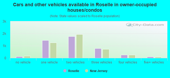 Cars and other vehicles available in Roselle in owner-occupied houses/condos