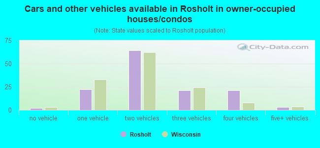 Cars and other vehicles available in Rosholt in owner-occupied houses/condos