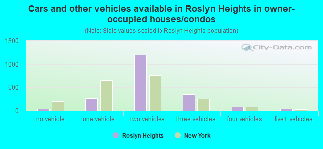 Cars and other vehicles available in Roslyn Heights in owner-occupied houses/condos