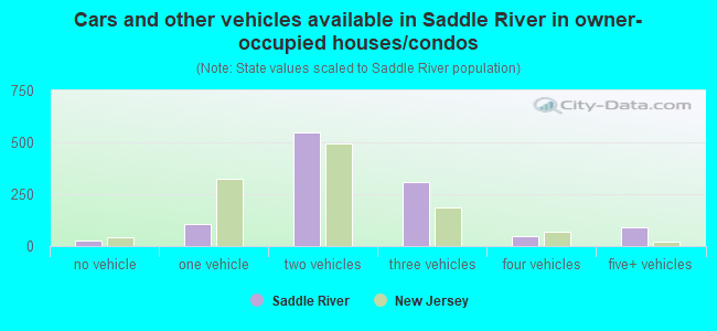 Cars and other vehicles available in Saddle River in owner-occupied houses/condos