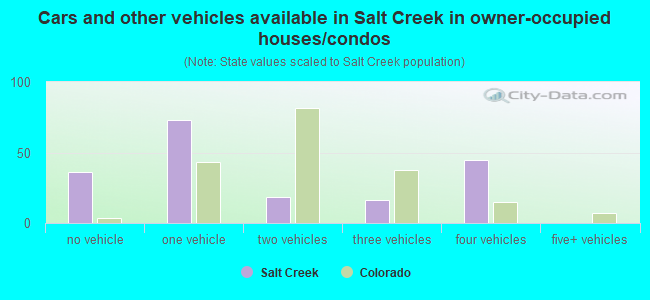 Cars and other vehicles available in Salt Creek in owner-occupied houses/condos