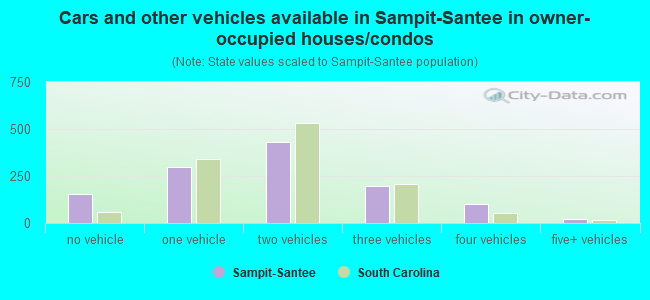 Cars and other vehicles available in Sampit-Santee in owner-occupied houses/condos