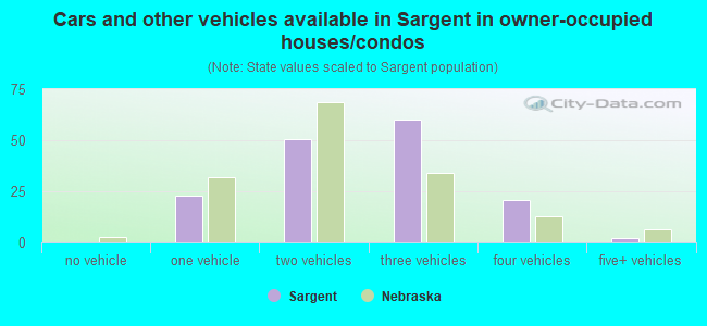 Cars and other vehicles available in Sargent in owner-occupied houses/condos