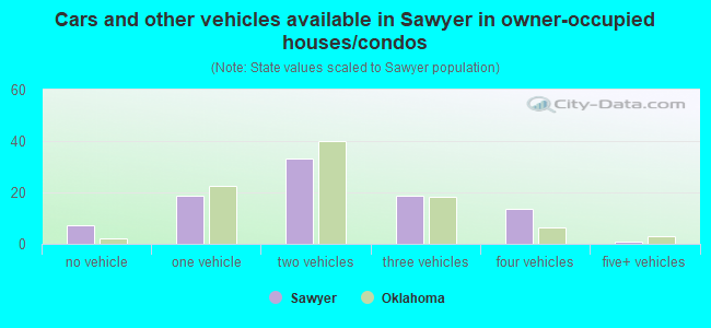 Cars and other vehicles available in Sawyer in owner-occupied houses/condos