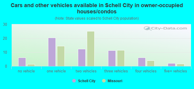 Cars and other vehicles available in Schell City in owner-occupied houses/condos