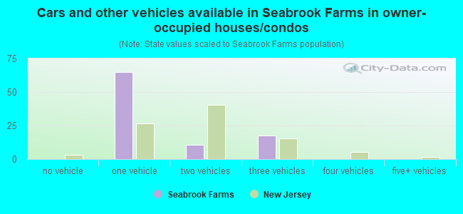Cars and other vehicles available in Seabrook Farms in owner-occupied houses/condos