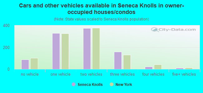 Cars and other vehicles available in Seneca Knolls in owner-occupied houses/condos