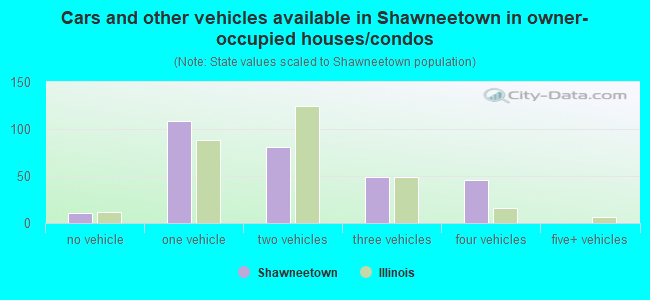 Cars and other vehicles available in Shawneetown in owner-occupied houses/condos