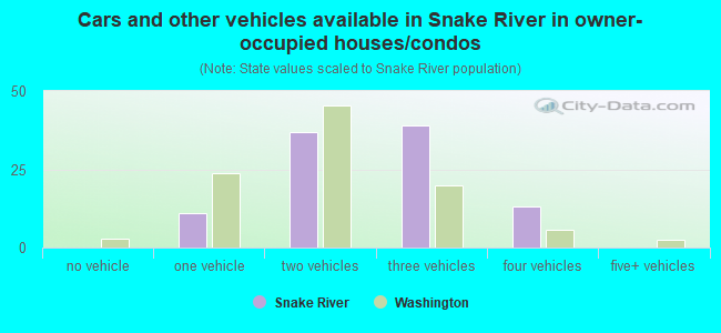 Cars and other vehicles available in Snake River in owner-occupied houses/condos