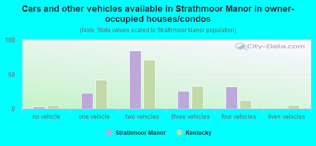 Cars and other vehicles available in Strathmoor Manor in owner-occupied houses/condos