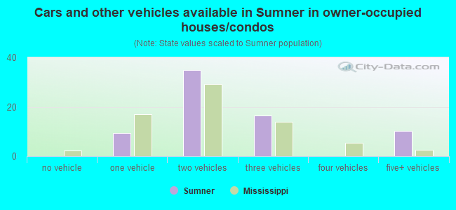 Cars and other vehicles available in Sumner in owner-occupied houses/condos