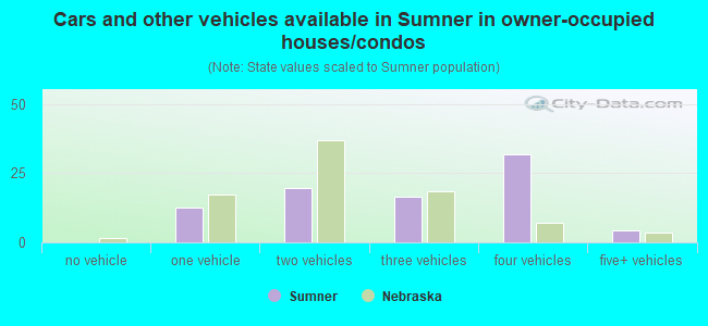 Cars and other vehicles available in Sumner in owner-occupied houses/condos