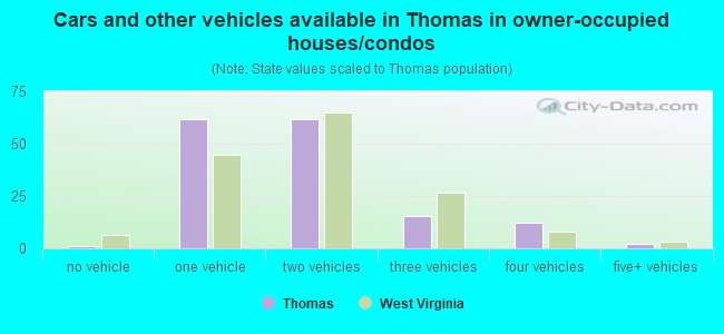 Cars and other vehicles available in Thomas in owner-occupied houses/condos