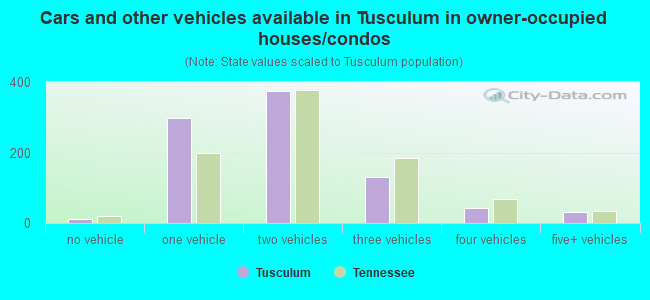 Cars and other vehicles available in Tusculum in owner-occupied houses/condos