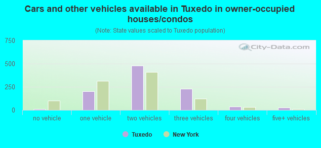 Cars and other vehicles available in Tuxedo in owner-occupied houses/condos