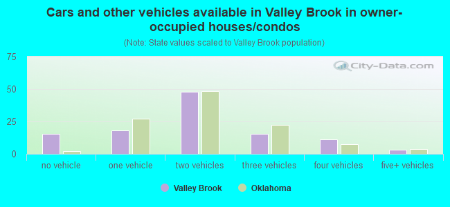 Cars and other vehicles available in Valley Brook in owner-occupied houses/condos