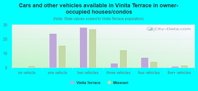 Cars and other vehicles available in Vinita Terrace in owner-occupied houses/condos